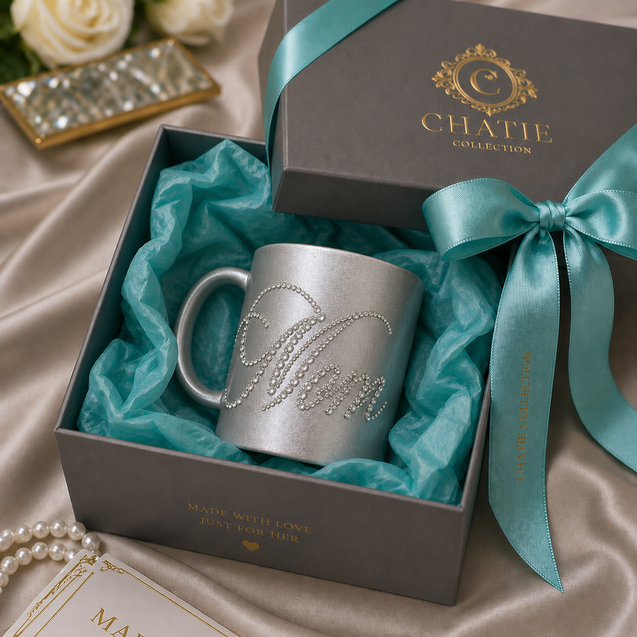Silver Rhinestone Mug