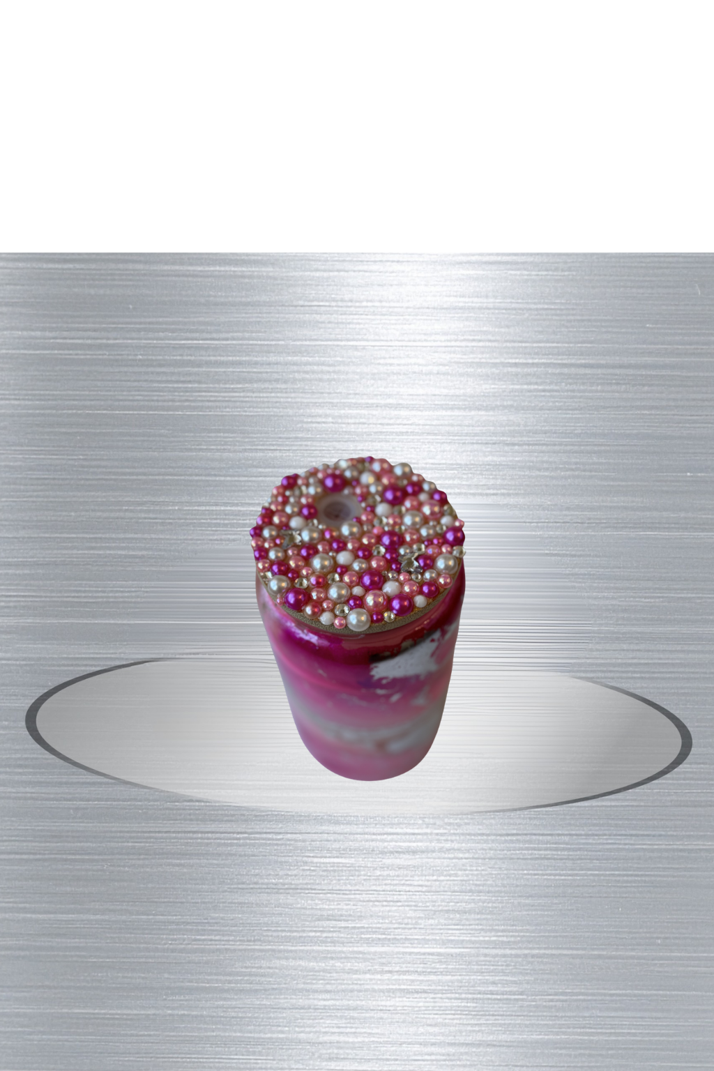 Pink and Silver Glass Drinkware