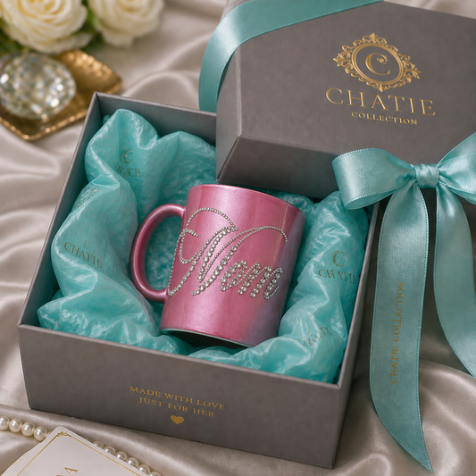 Iridescent Mom Rhinestone Mug