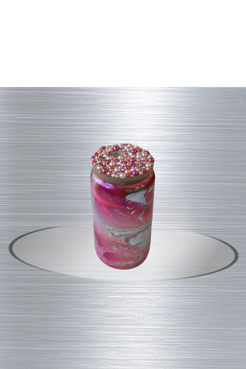 Pink and Silver Glass Drinkware